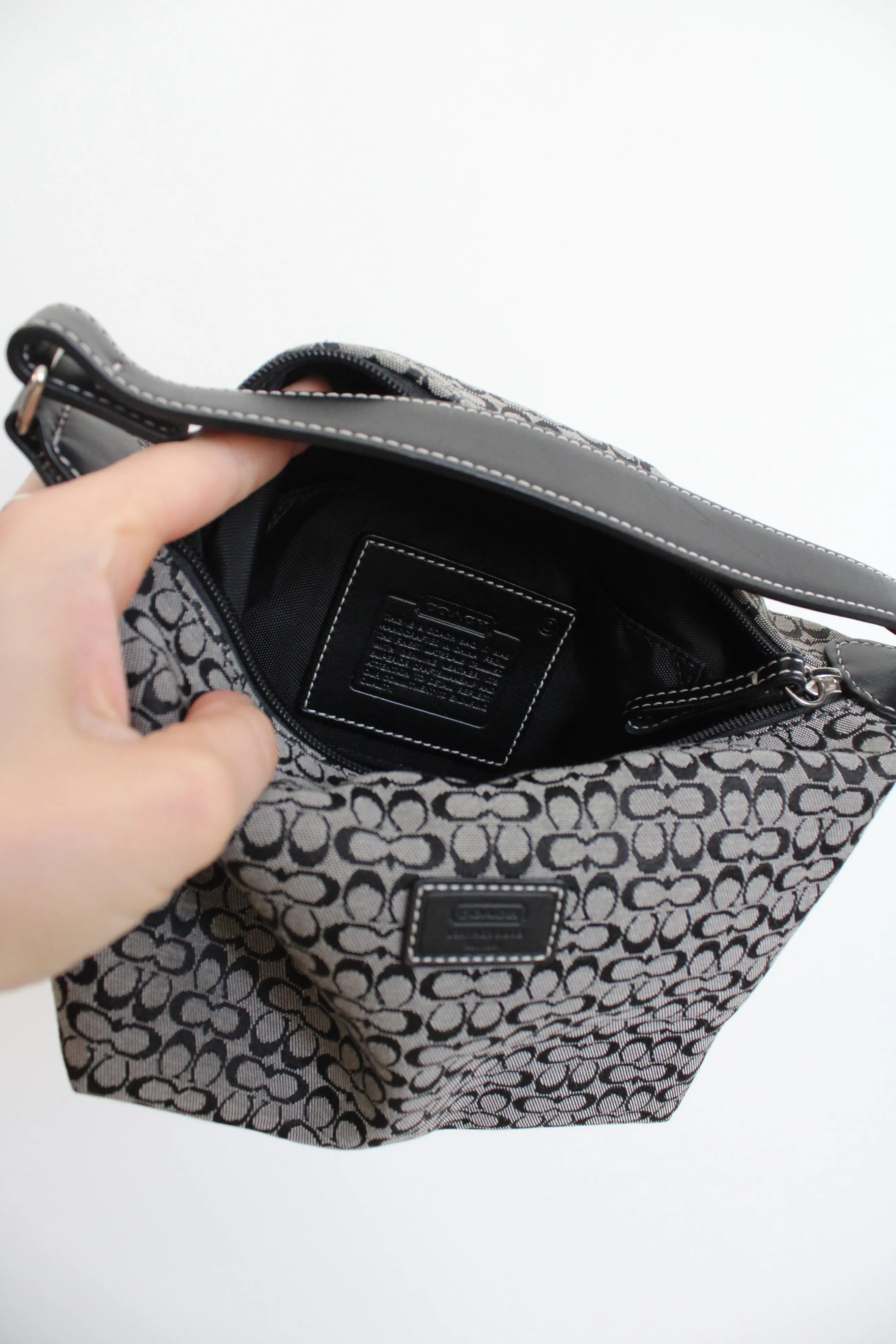Coach Signature Gray Canvas Mini Bag