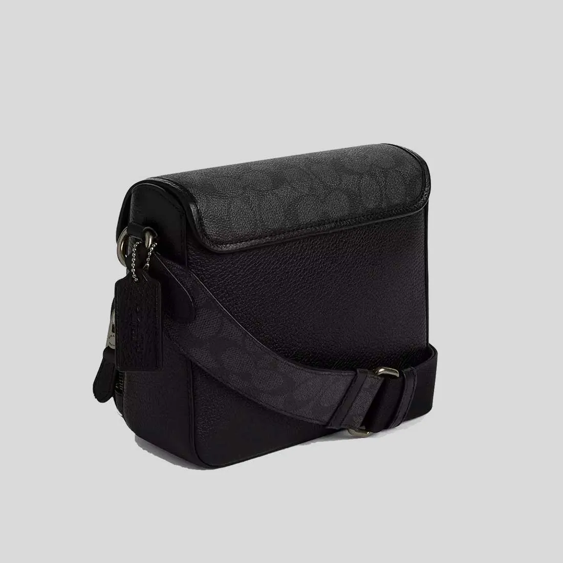 COACH Sullivan Flap Crossbody Bag In Signature Canvas Charcoal/Black BR-CZ396