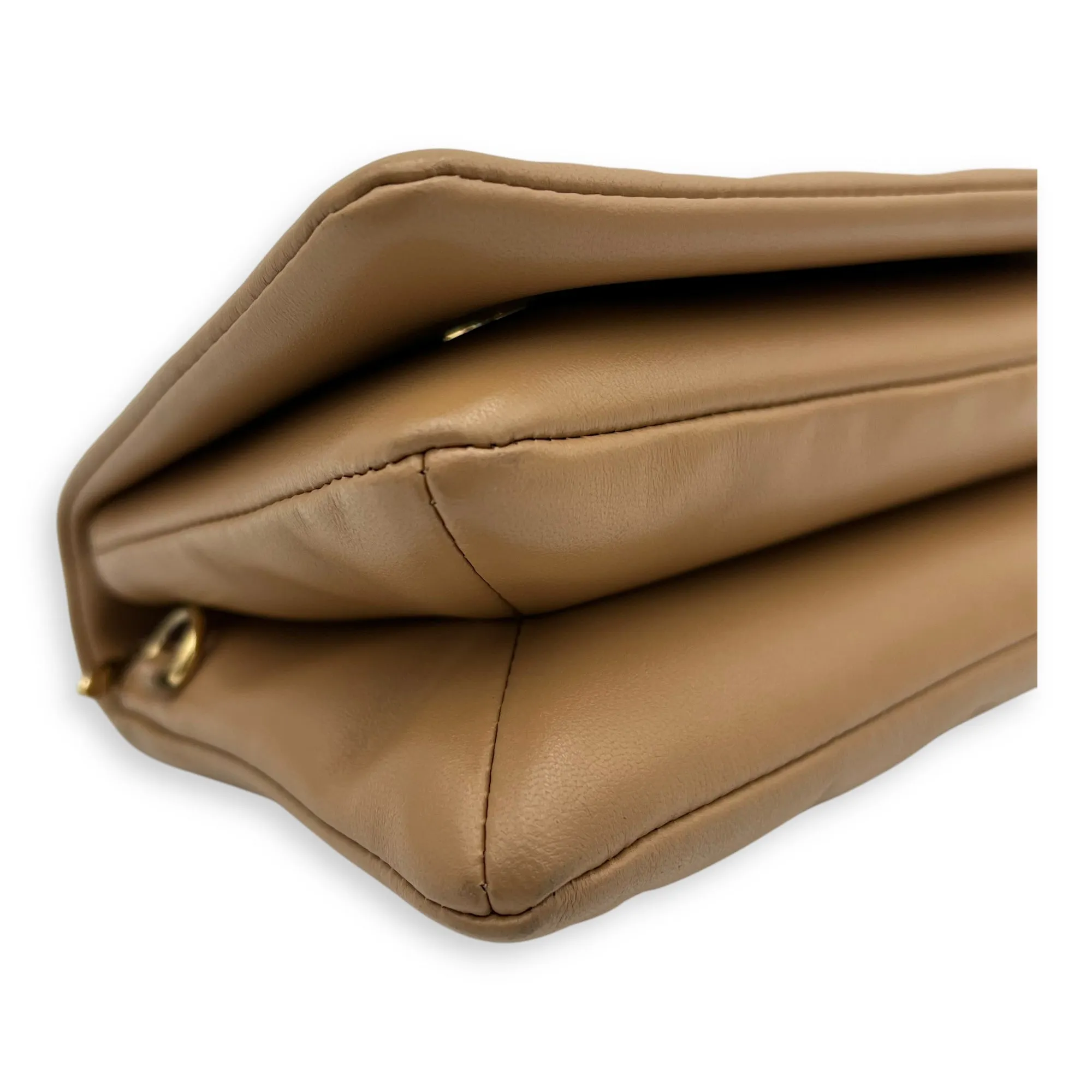 Coussin Pochette Small Gold Crossbody Bag in Calfskin, Gold hardware