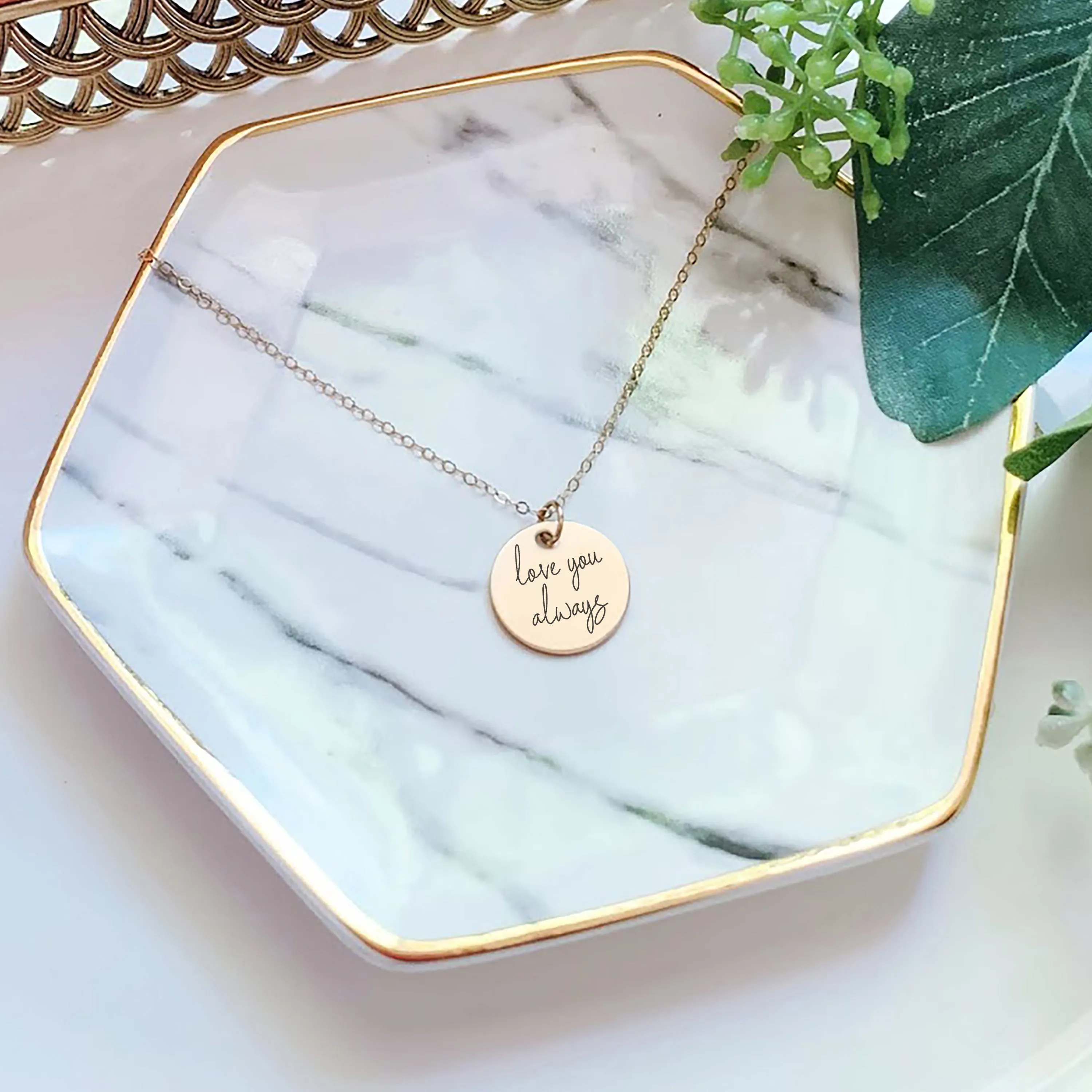 Custom Handwriting Necklace - Disc