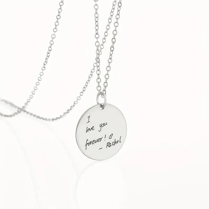 Custom Handwritten Necklaces - Personalized Engraved Pendants