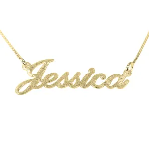 Customizable Name Necklace - Brushed Gold/Silver, Allegro Font, Hypoallergenic, Elegant Gift Idea