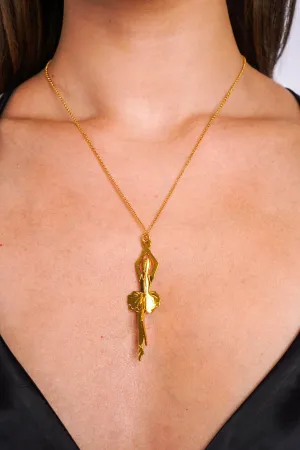 Dancer Necklace In Bronze And Brass Gold Plated