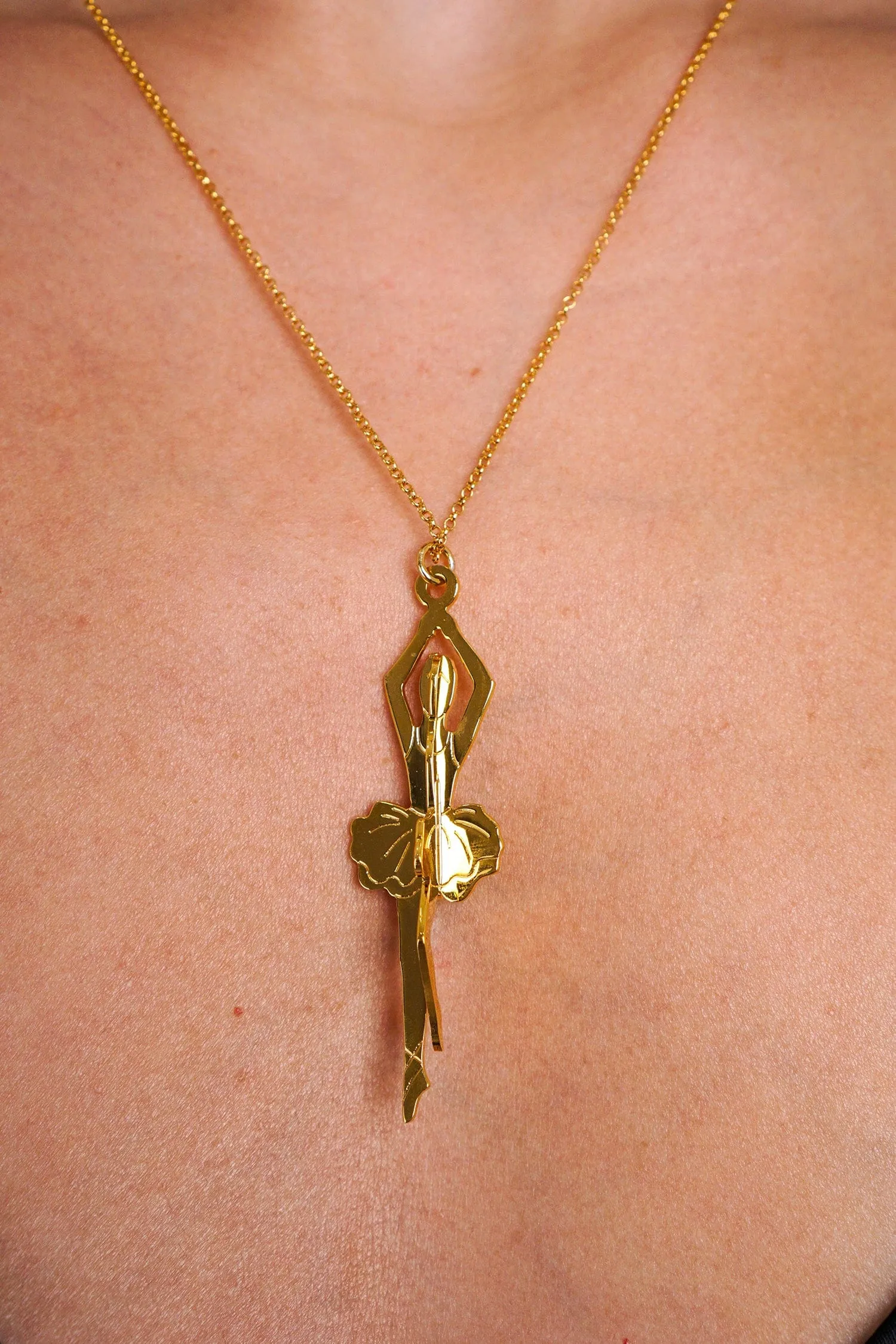 Dancer Necklace In Bronze And Brass Gold Plated