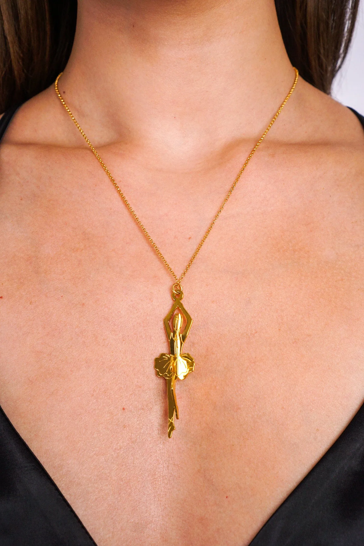 Dancer Necklace In Bronze And Brass Gold Plated