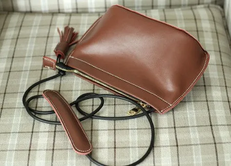 Dark Brown Womens Crossbody Leather Bags Cute Small Leather Crossbody Bags for Women