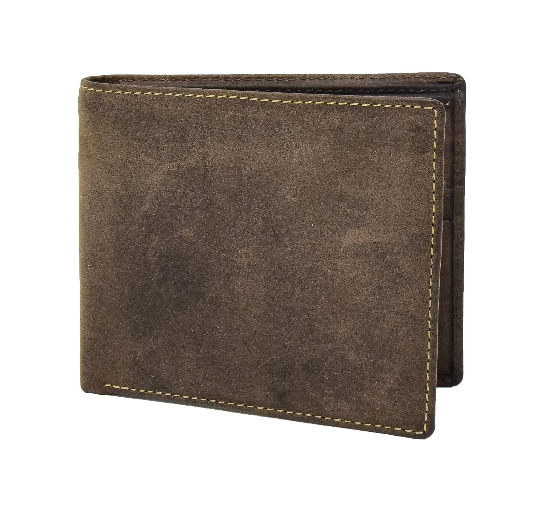 DR402 Men’s Vintage Real Leather Wallet Slim Case Oil Brown