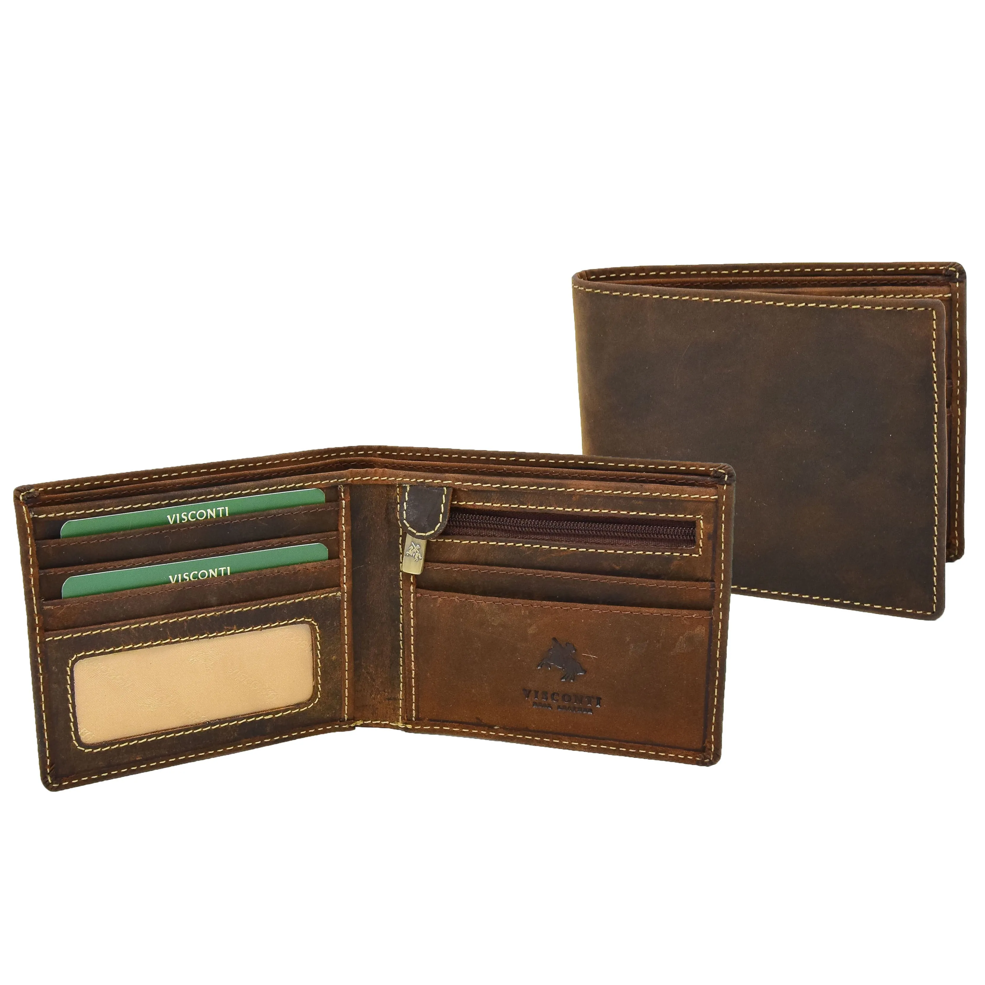 DR402 Men’s Vintage Real Leather Wallet Slim Case Oil Tan