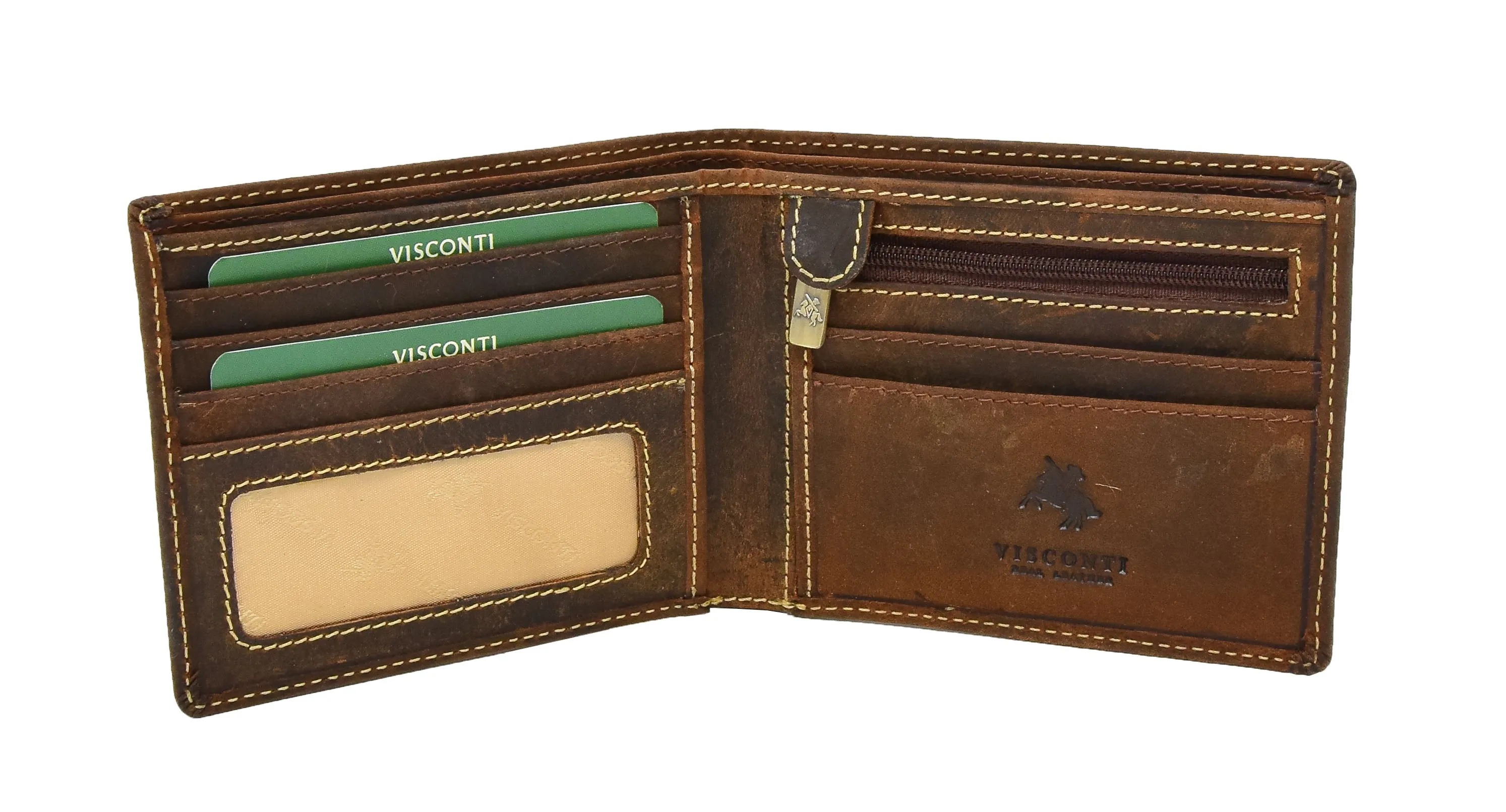 DR402 Men’s Vintage Real Leather Wallet Slim Case Oil Tan