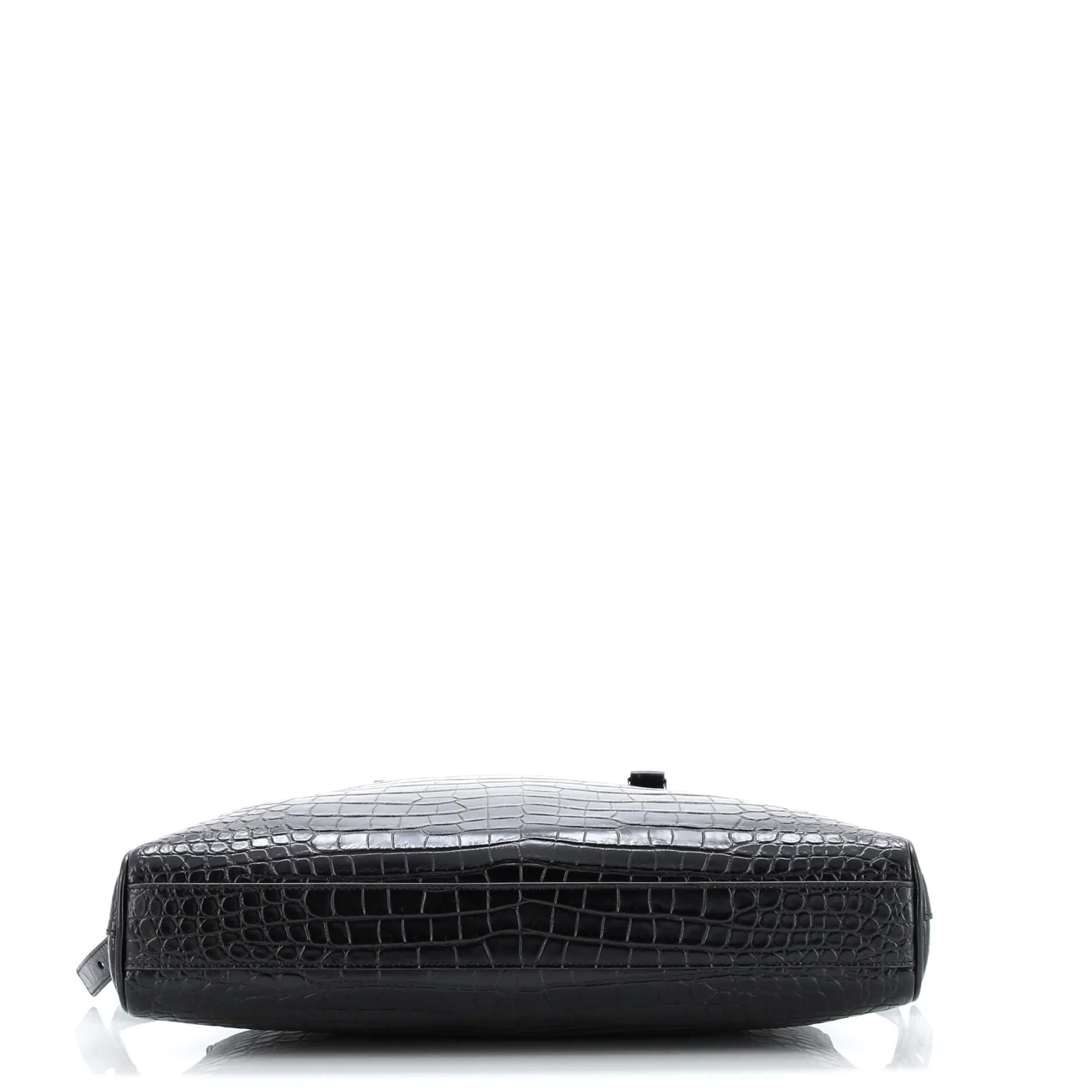 Duffle Briefcase Crocodile Embossed Leather