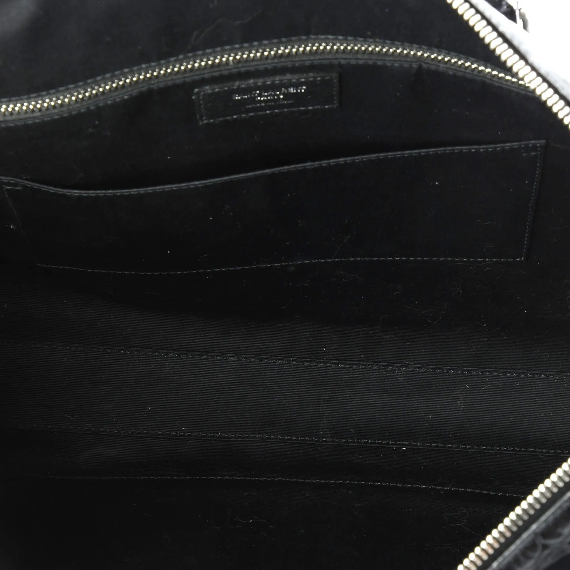 Duffle Briefcase Crocodile Embossed Leather