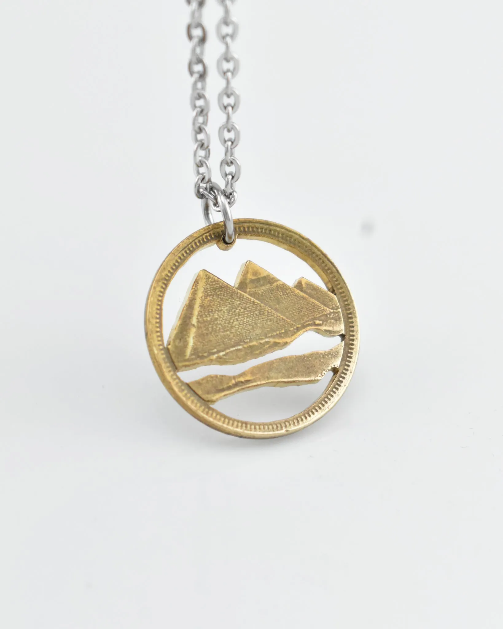 Egypt - Pyramids Cut Coin Pendant