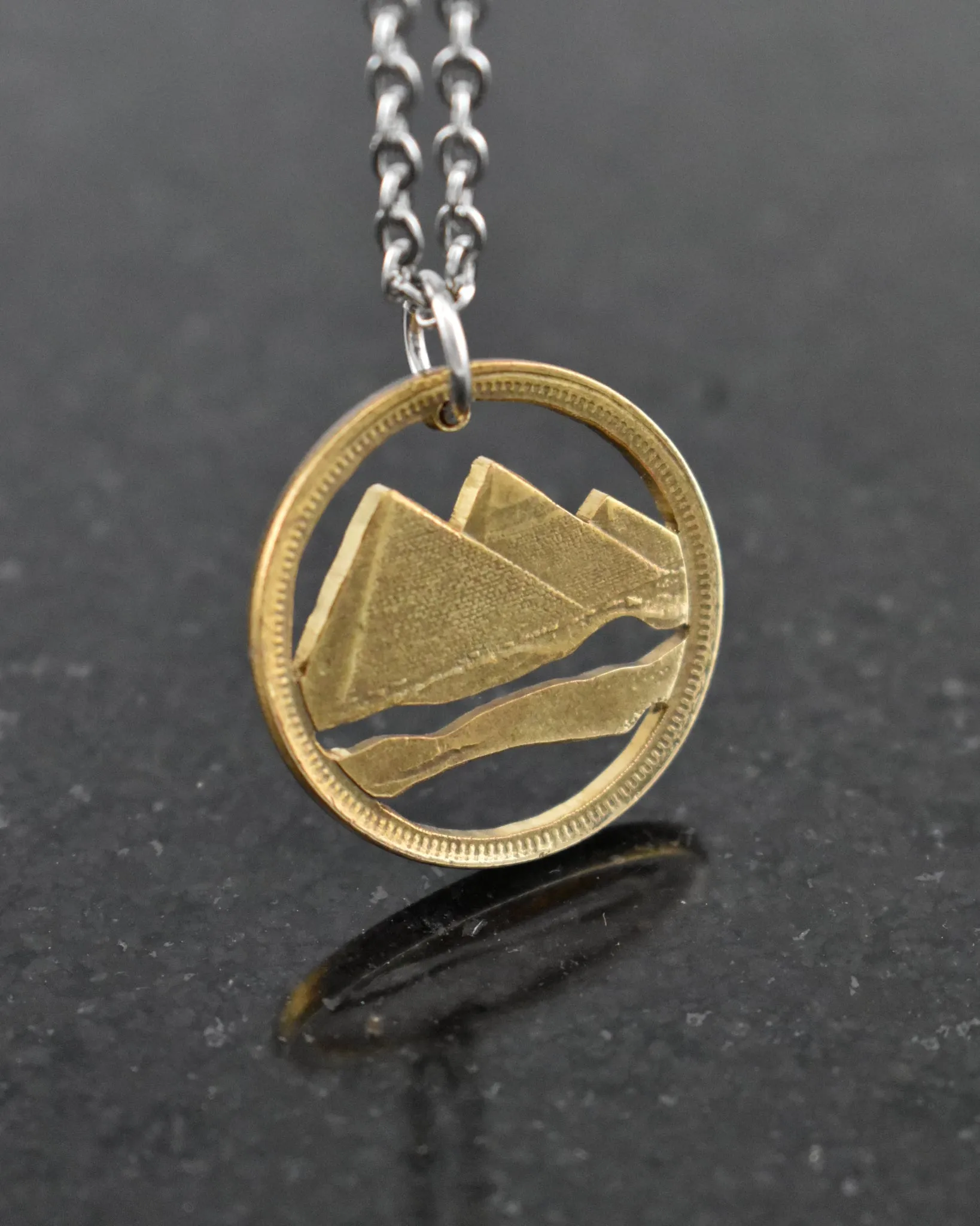 Egypt - Pyramids Cut Coin Pendant