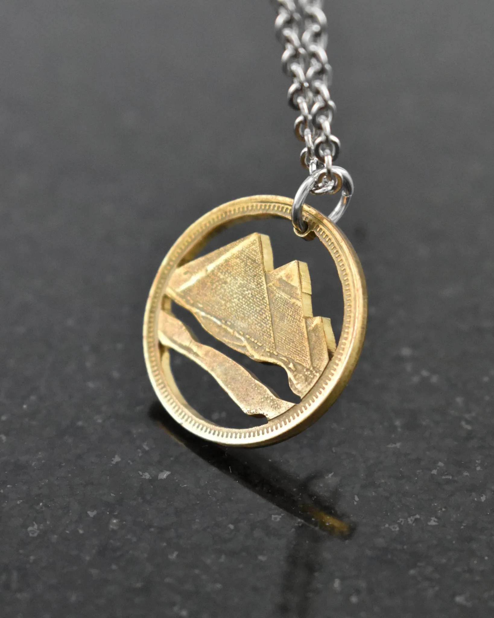 Egypt - Pyramids Cut Coin Pendant