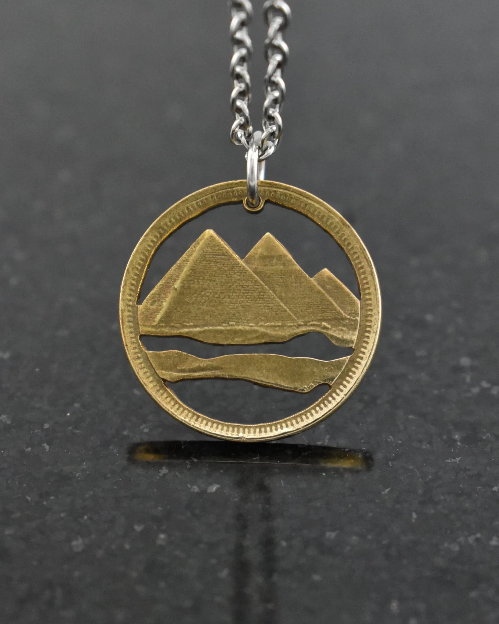 Egypt - Pyramids Cut Coin Pendant