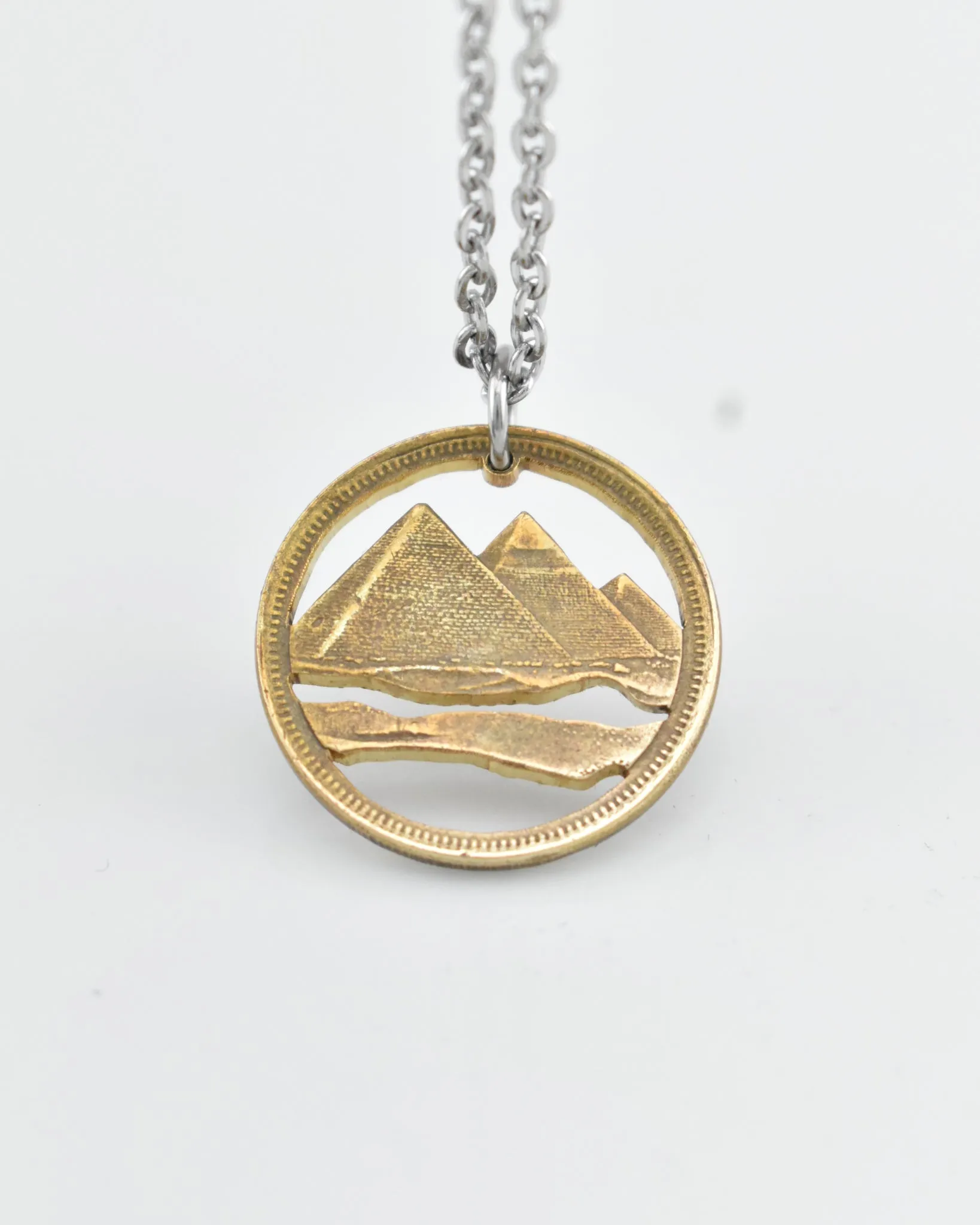 Egypt - Pyramids Cut Coin Pendant