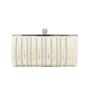 Elegant Square Sequined Pearl Evening Party Clutch