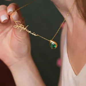 Emerald Personalized Custom Necklace