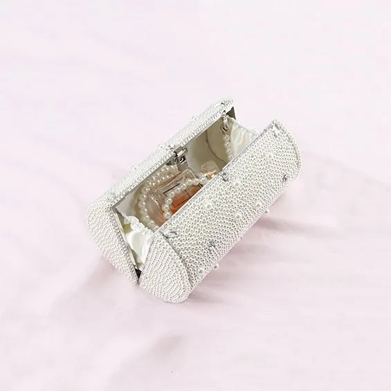 Exquisite Cylinder Pearl Wedding Party Bag