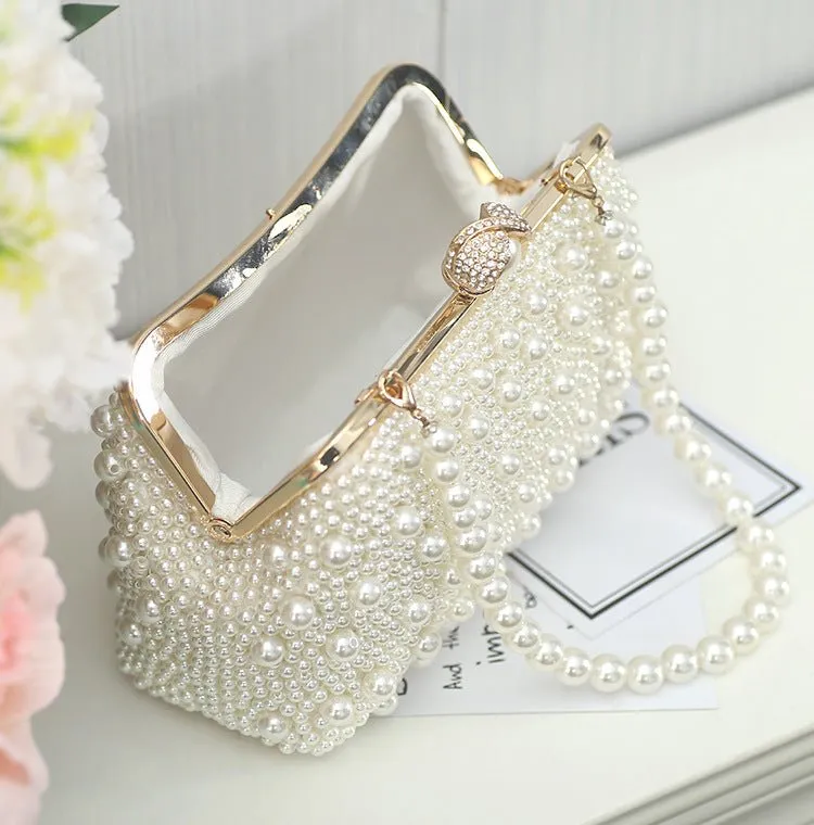 Exquisite Handle Pearl Wedding Party Clutch