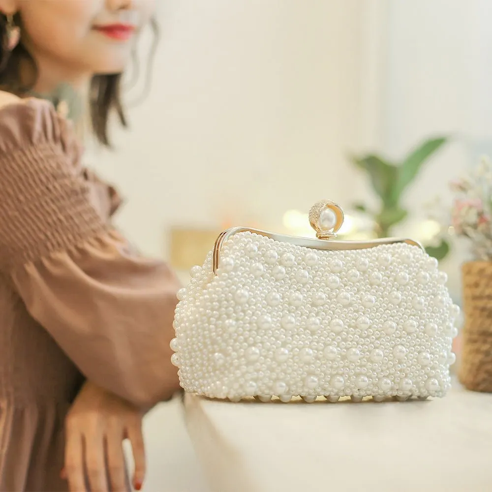 Exquisite Handle Pearl Wedding Party Clutch