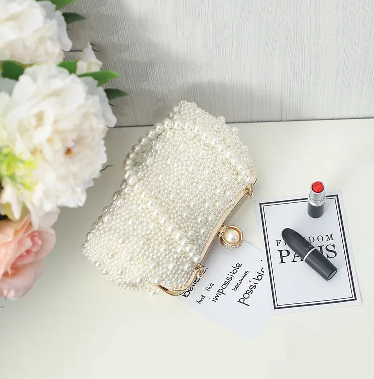 Exquisite Handle Pearl Wedding Party Clutch
