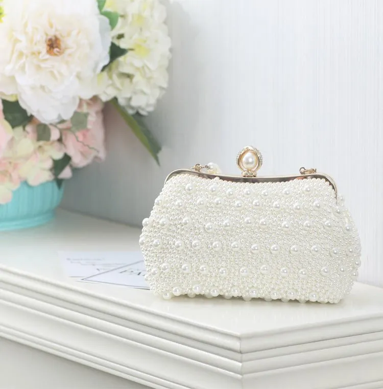 Exquisite Handle Pearl Wedding Party Clutch