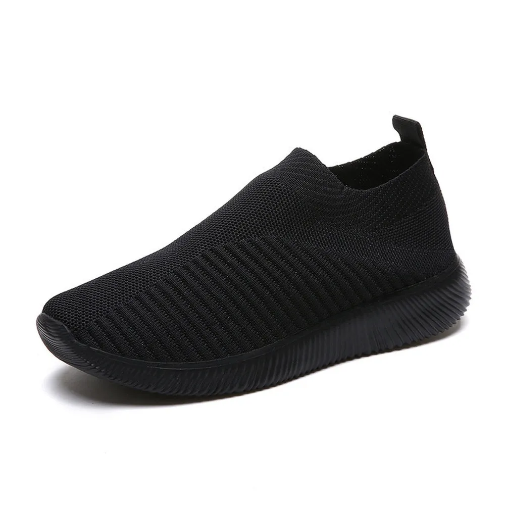 Flexible and Cushioned Almond Toe Slip-On Sneakers for Stylish Women