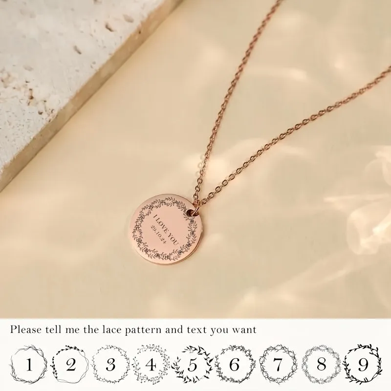 Flower Coin Pendant Necklace for Mom - Christmas Gift