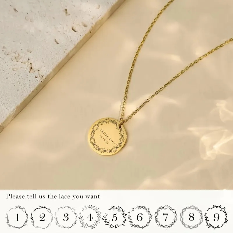 Flower Coin Pendant Necklace for Mom - Christmas Gift