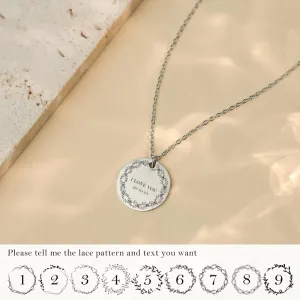 Flower Coin Pendant Necklace for Mom - Christmas Gift