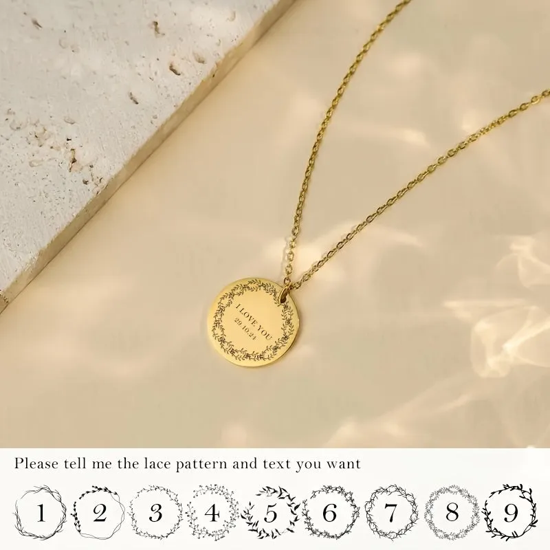 Flower Coin Pendant Necklace for Mom - Christmas Gift