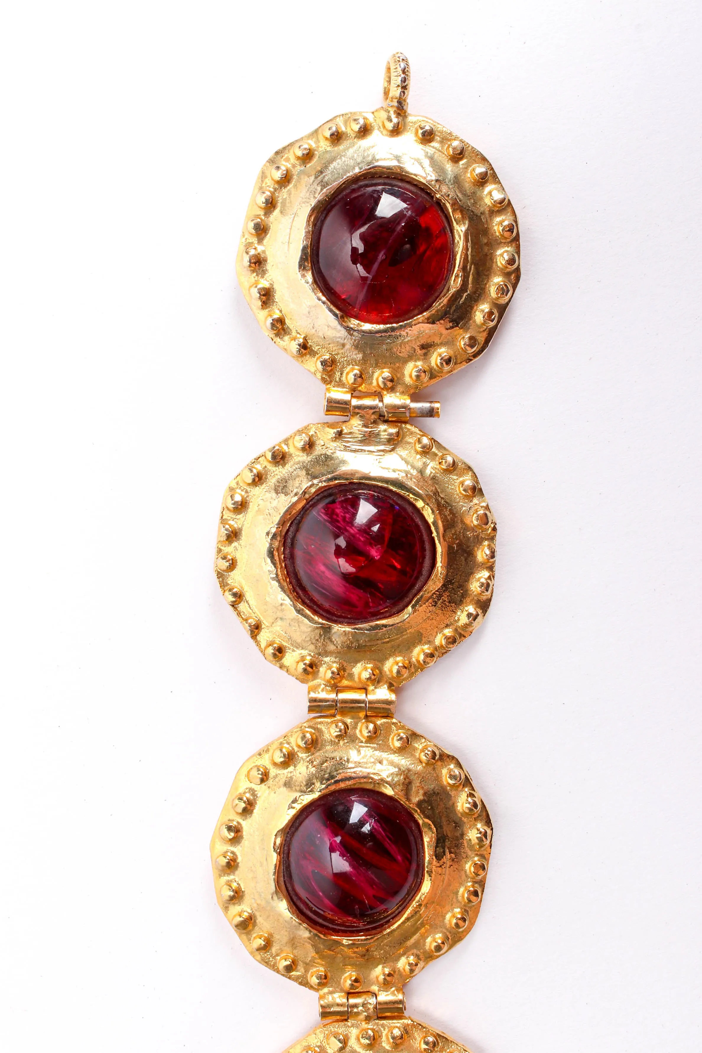 Garnet Coin Filigree Bracelet