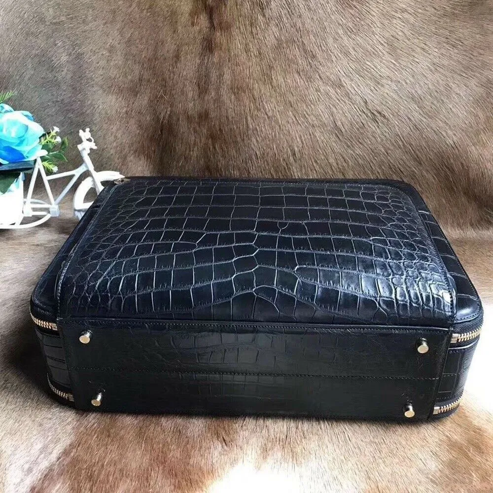 Genuine Crocodile Leather Business Shoulder Bag Handbag Travel Briefcase