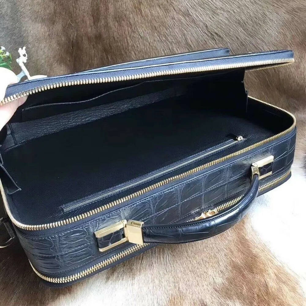Genuine Crocodile Leather Business Shoulder Bag Handbag Travel Briefcase