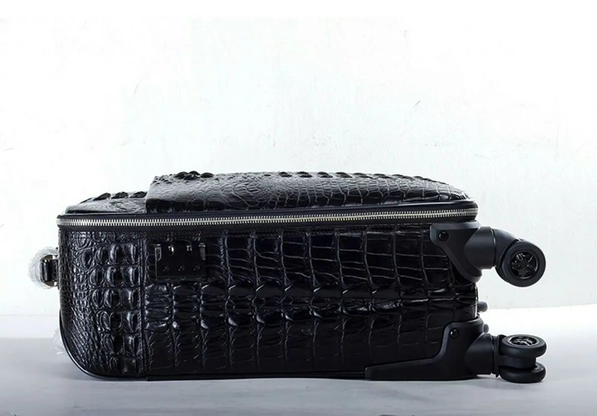 Genuine Crocodile Leather Luggage Bag Business Trolley Briefcase Travel Bag 20"