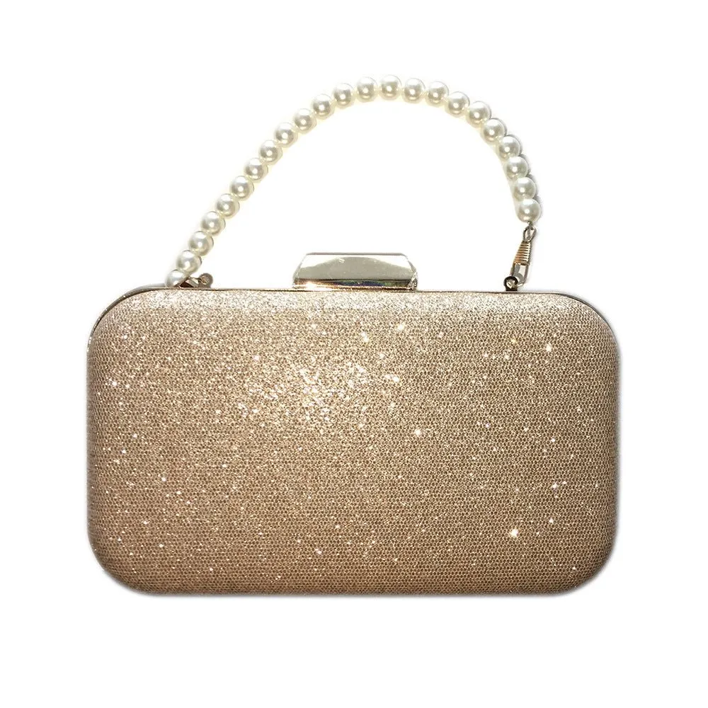 Hand Cute Flowers Pearl Clutches