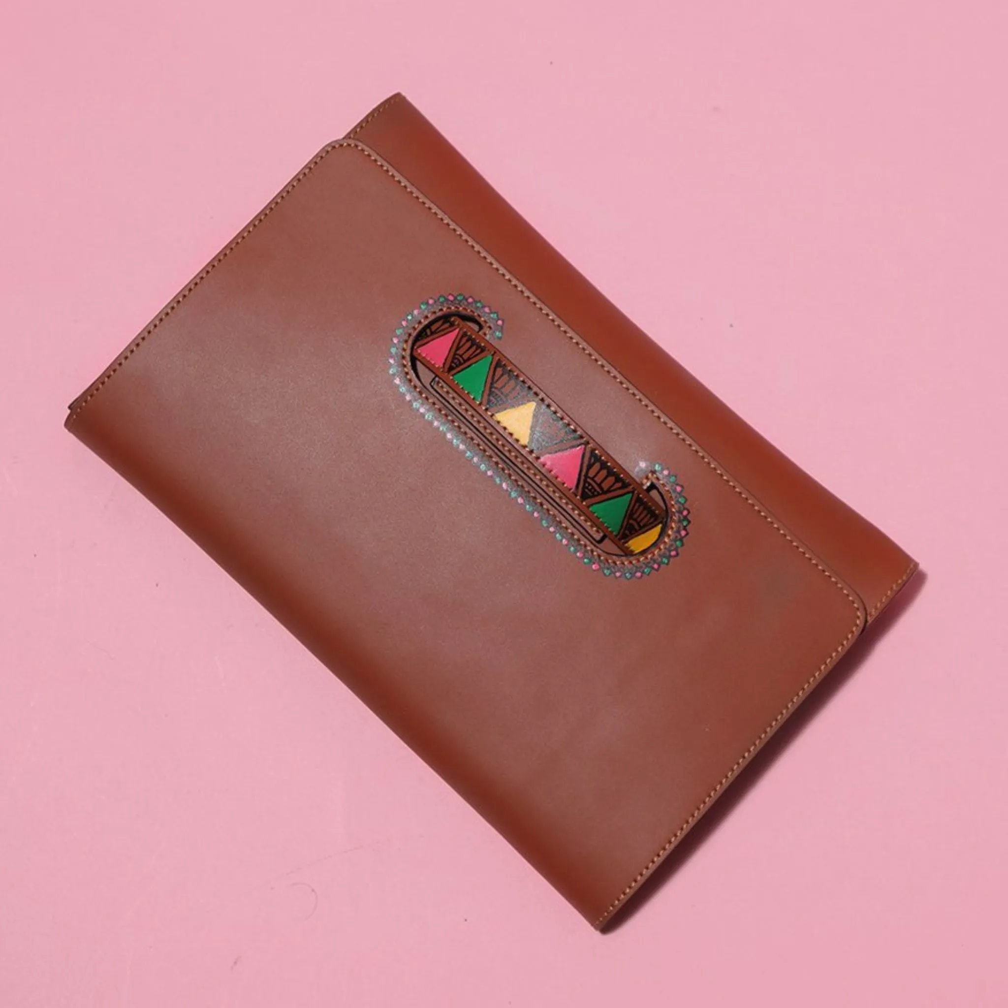 Handheld Envelope Clutch – Tan