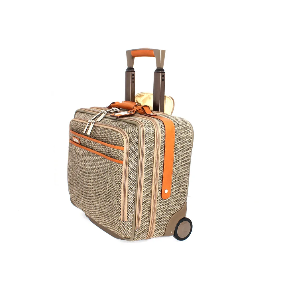 Hartmann Tweed Belting Rolling Business Bag Natural Tweed