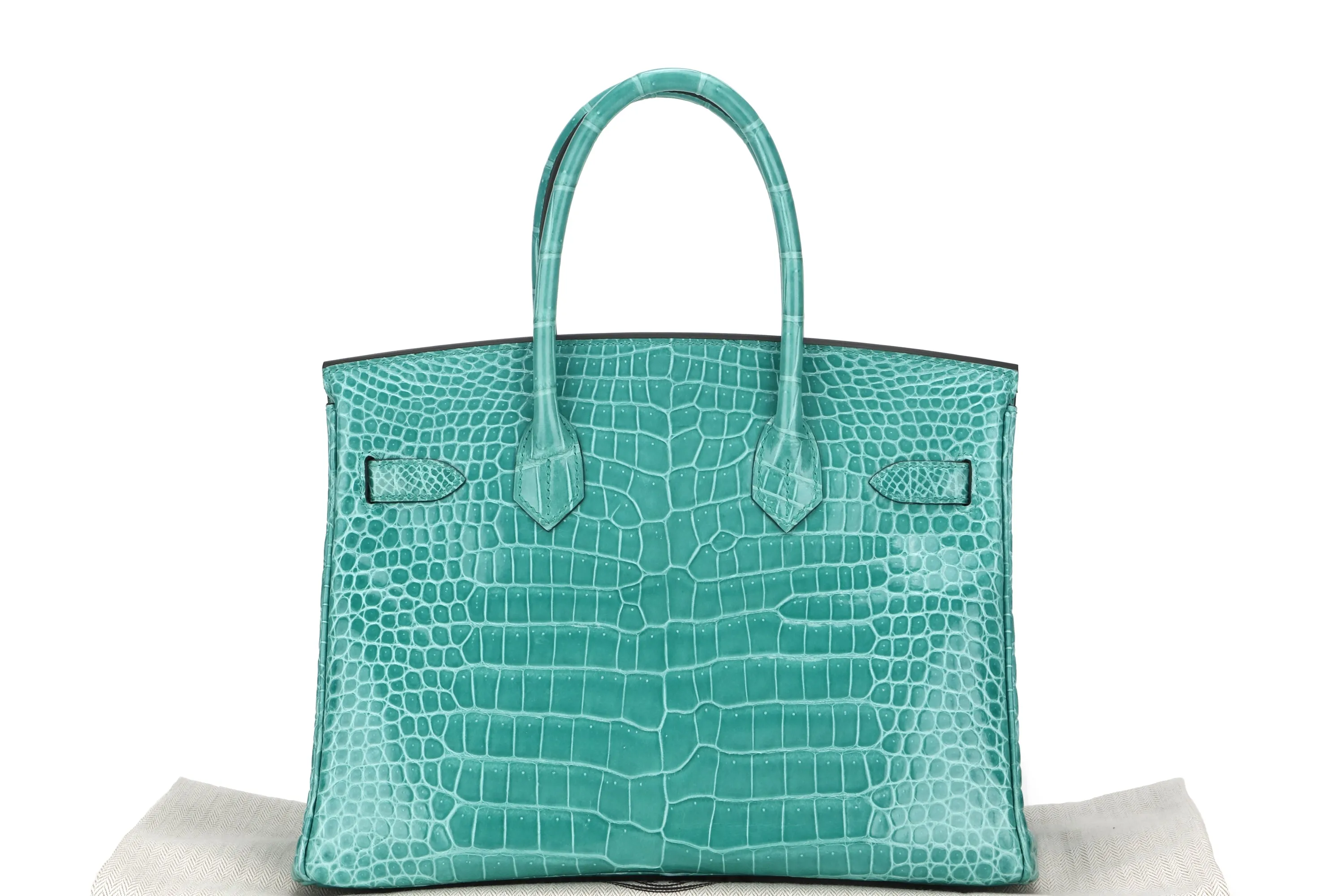 HERMES BIRKIN 30 (STAMP D) VERT JADE POROSUS CROCO LEATHER GOLD HARDWARE, WITH KEYS, LOCK, RAINCOAT, DUST COVER & BOX