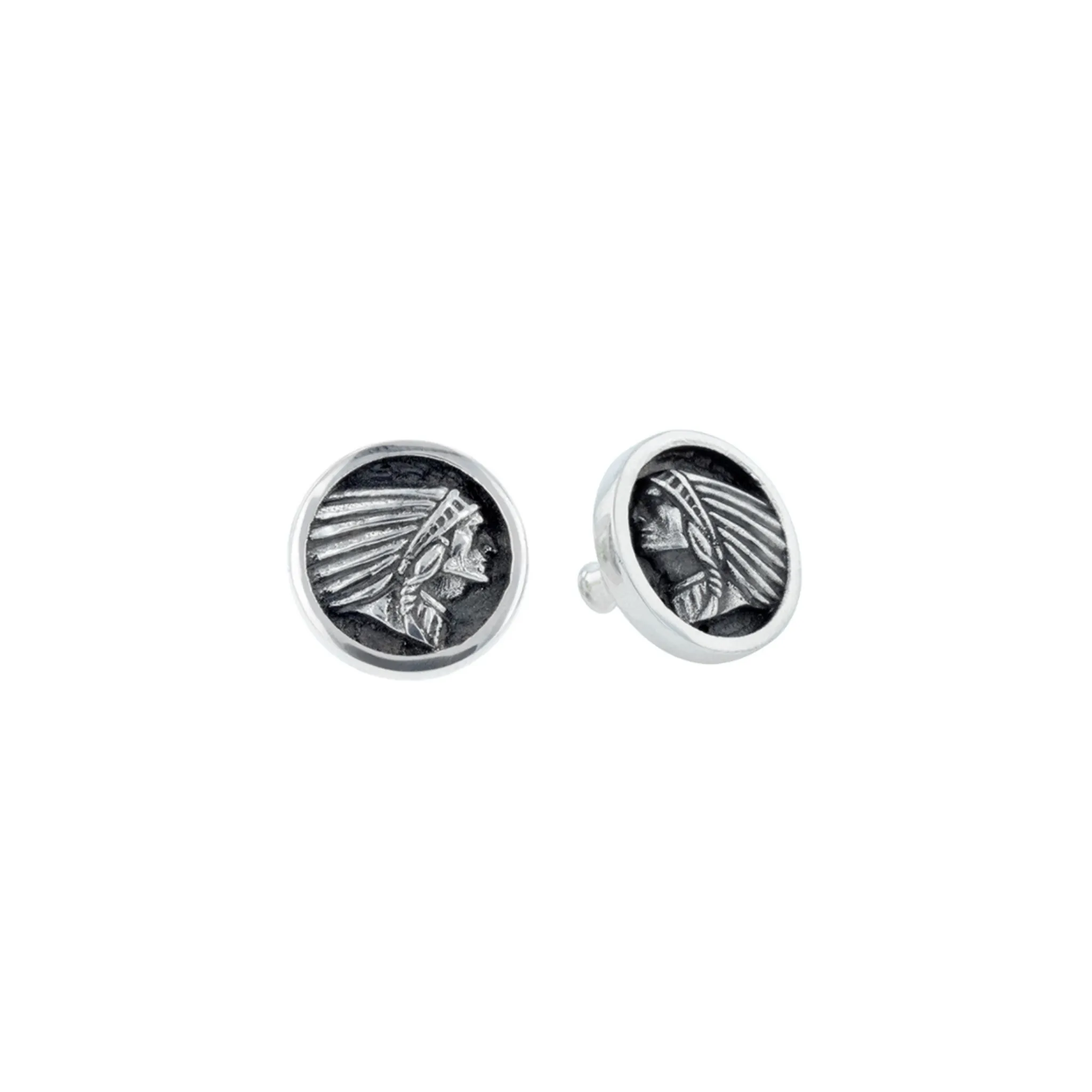 Indian Headdress Coin Stud Earrings