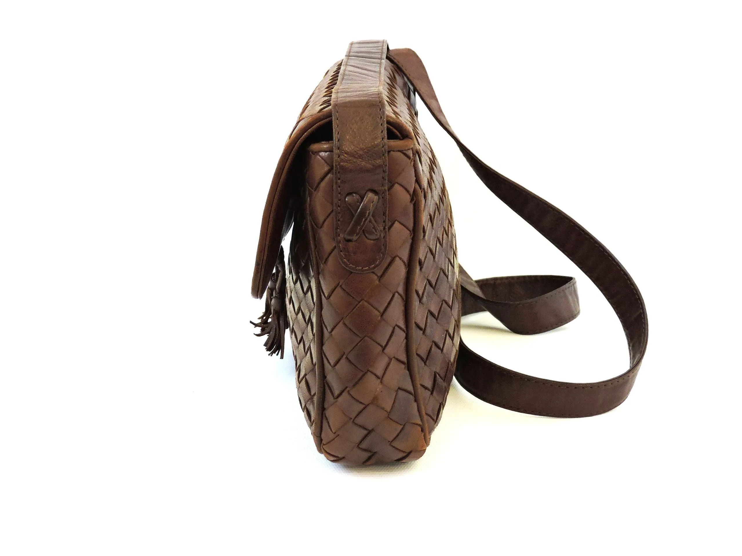 Intrecciato Leather Crossbody Bag