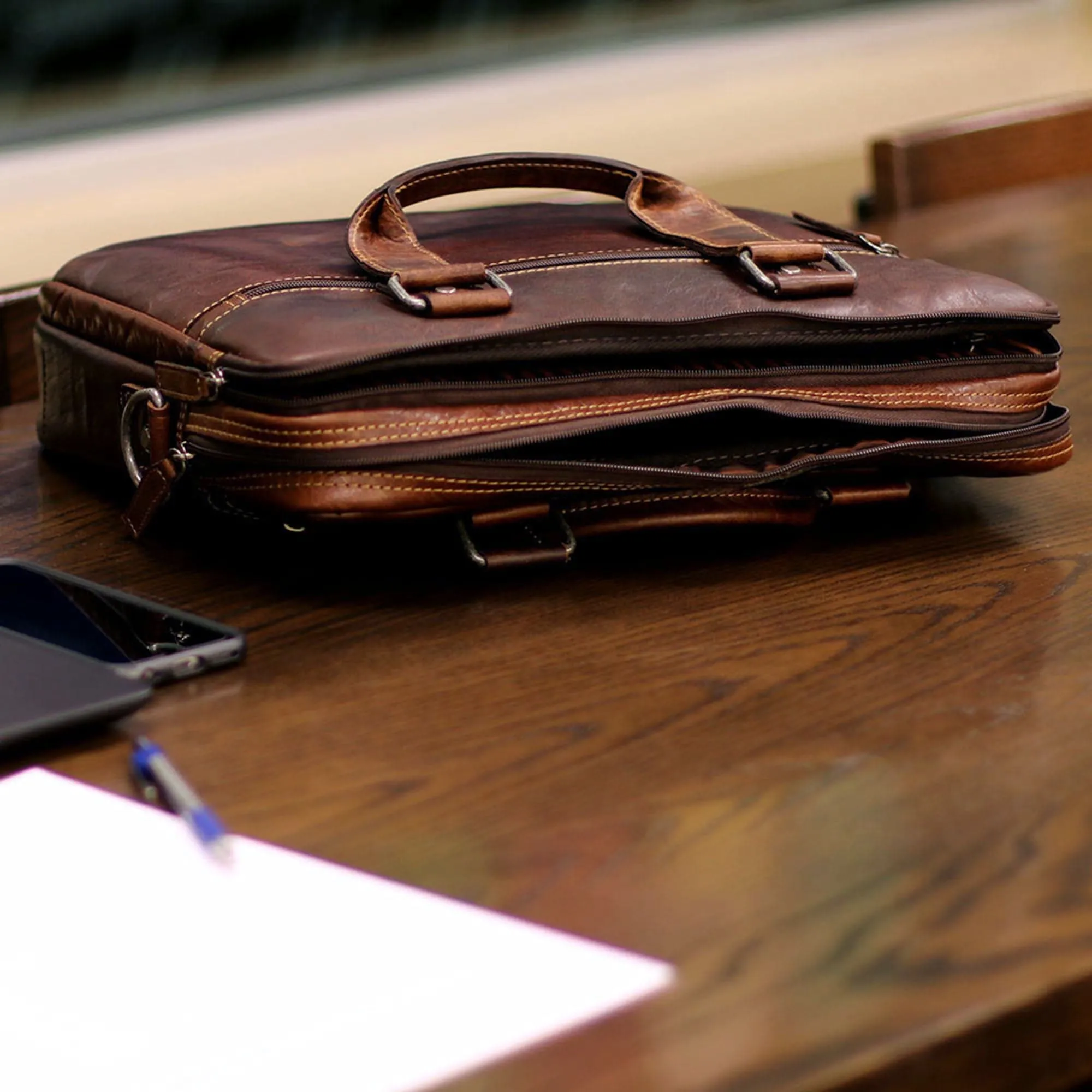 Jack Georges Voyager Professional Zippered Briefcase Bag