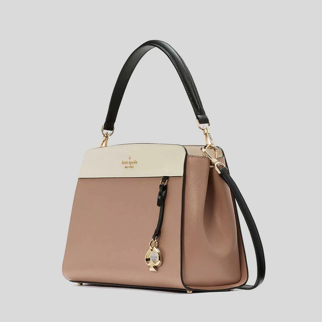 KATE SPADE Madison Medium Top Handle Satchel Toasted Hazelnut Multi RB-KK286