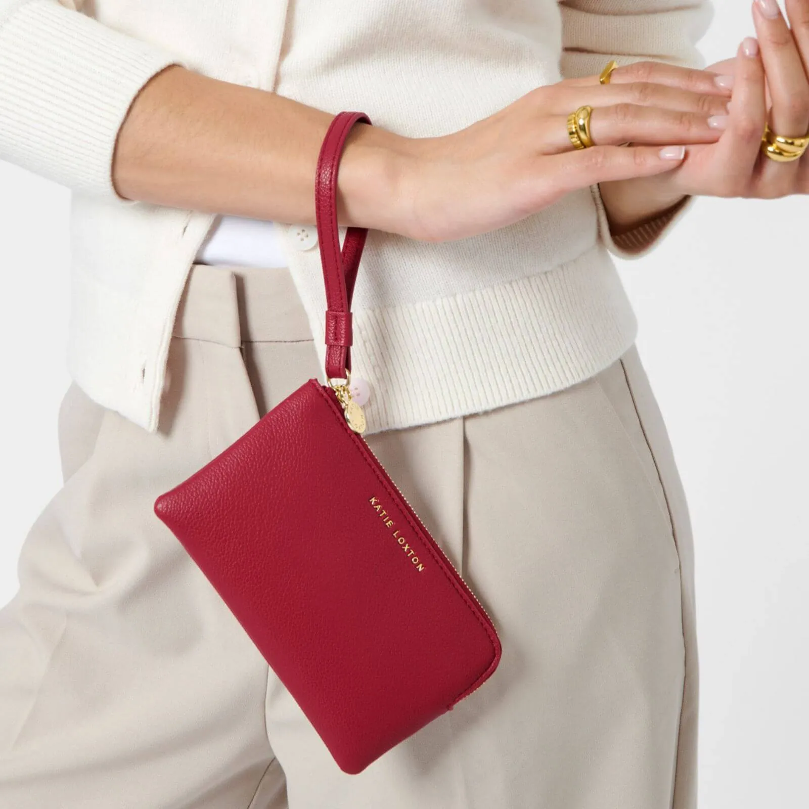 Katie Loxton Small Wristlet Coin Purse - Garnet Red