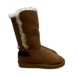 Koolaburra By UGG Women’s Brown Suede & Fur Blend Trim Tall Winter Boots Size 6