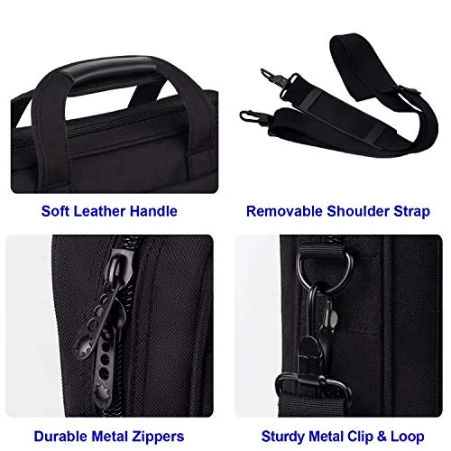 Laptop Bag 15.6 Inch, Business Briefcase for Men Women, 15inch Water Resistant Messenger Shoulder Bag with Strap, Durable Office Bag, Taygeer Carry On Handle Case for Computer/Notebook/MacBook,Black