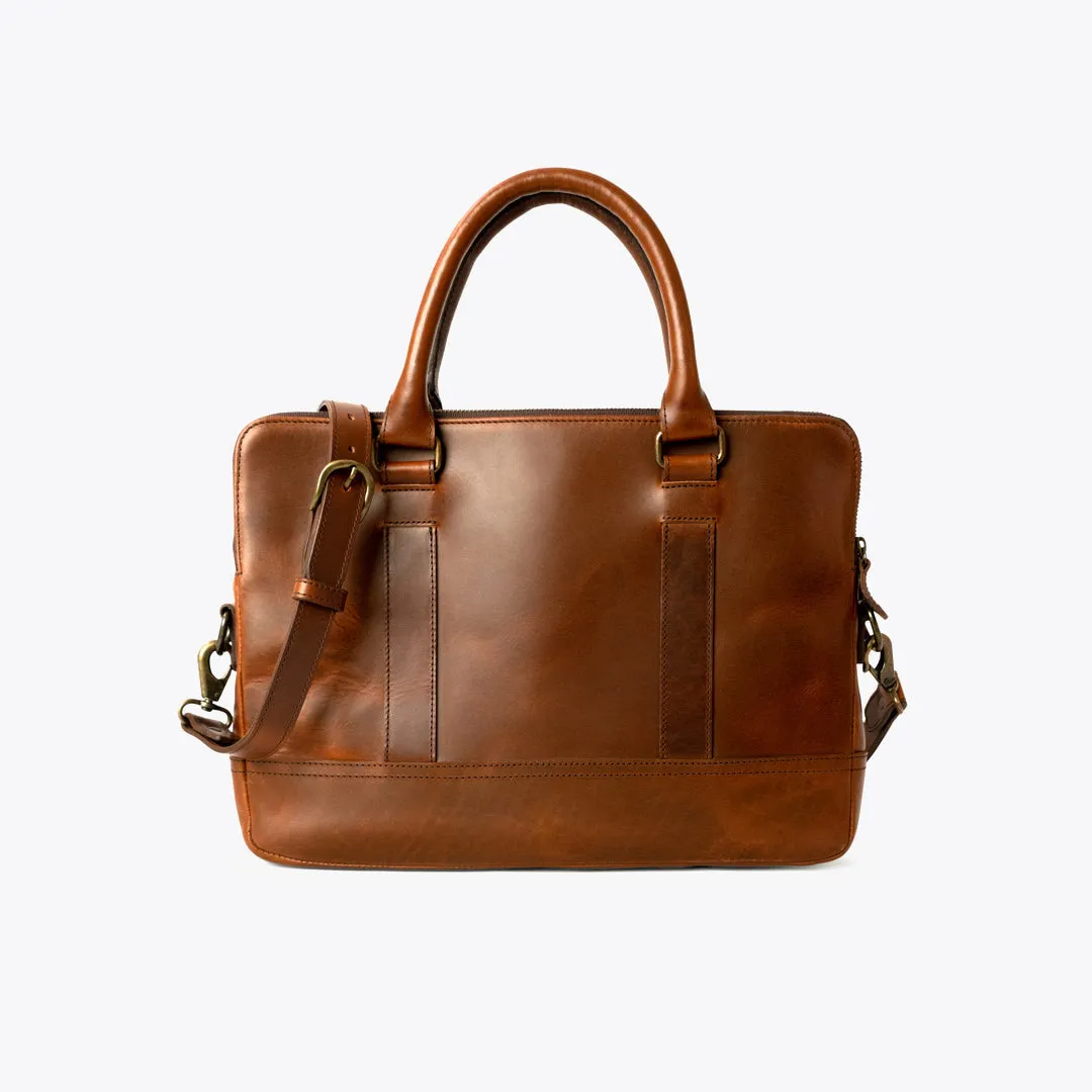 Leather Attaché Briefcase | Elderwood Brown