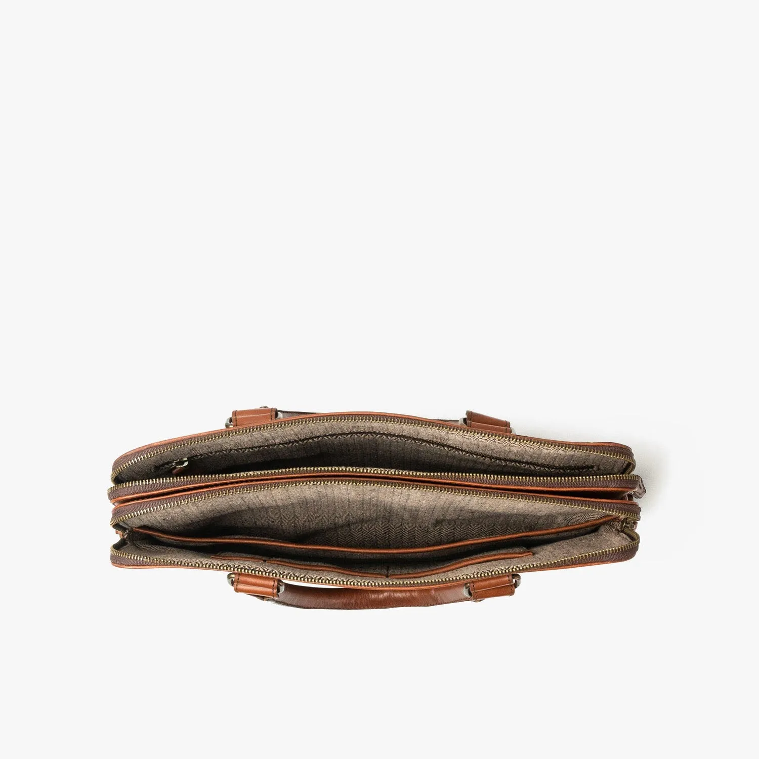 Leather Attaché Briefcase | Elderwood Brown
