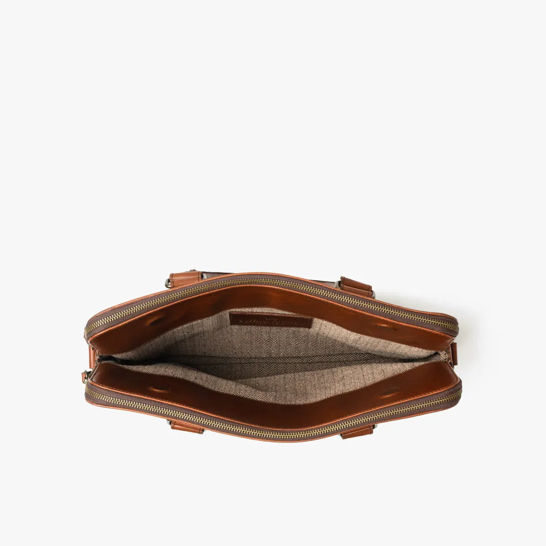 Leather Attaché Briefcase | Elderwood Brown